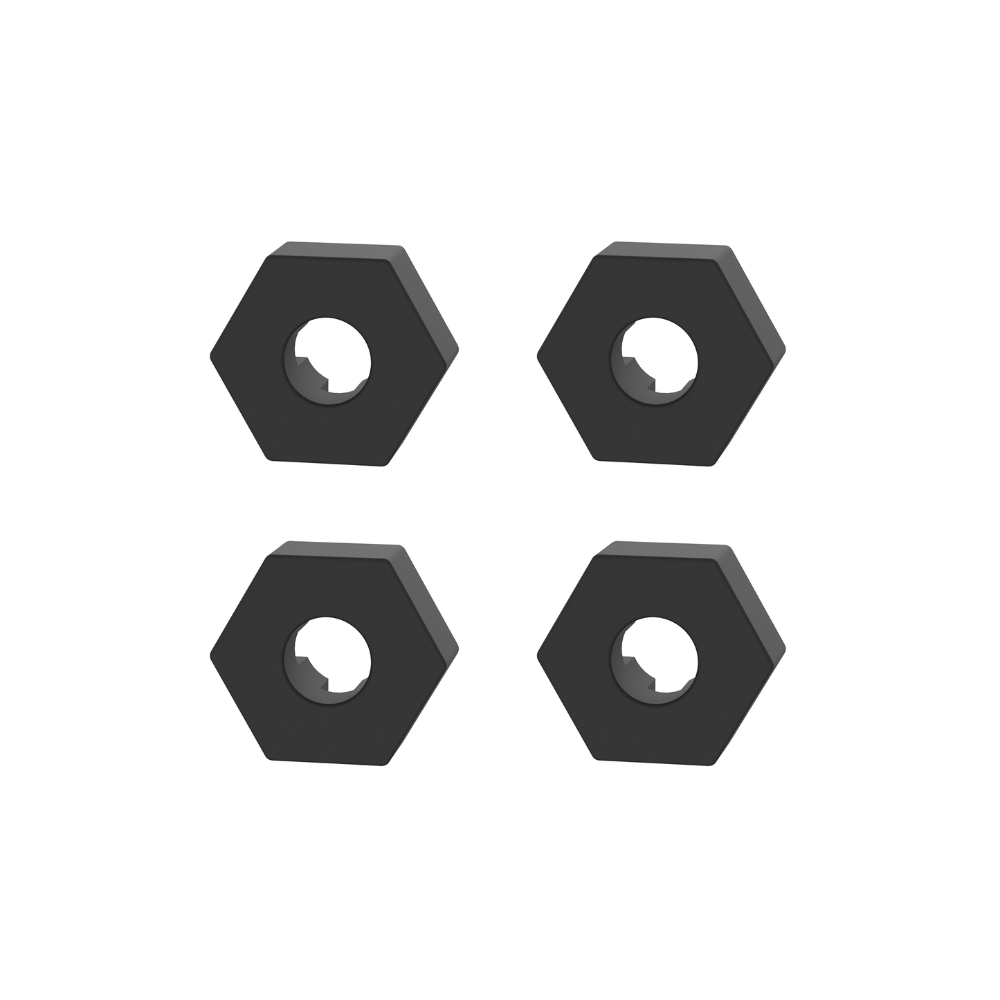UDIRC Nylon Hex Hub Adapter Black for UD1611 RC Car (Part No. P16-004A) - 4 Pcs