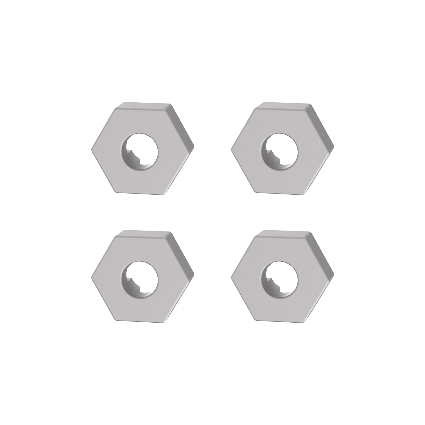 UDIRC Metal Hex Hub Adapter Silver for UD1610PRO / UD1610S RC Car (Part No. P16-004B) - 4 Pcs