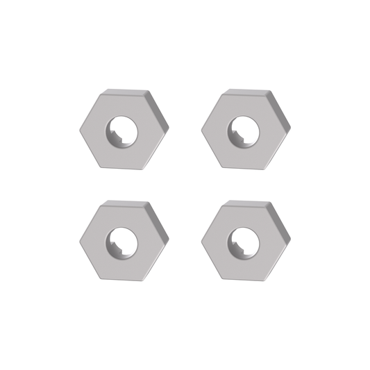 UDIRC Metal Hex Hub Adapter Silver for UD1610PRO / UD1610S RC Car (Part No. P16-004B) - 4 Pcs