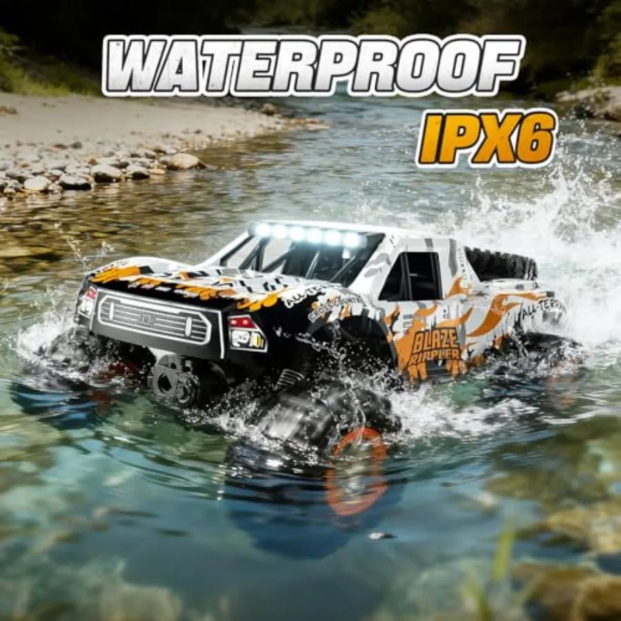 Amphibious RC Car | Land & Water 2.4GHz 4X4 RTR with Dual Batteries 60-Min Runtime Red