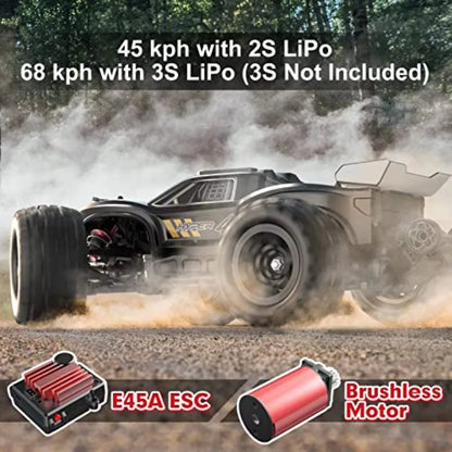1/16 Scale Brushless 4X4 RC Car | H16BM 42mph High-Speed Off-Road RTR with 2 LiPo Batteries Black/Red