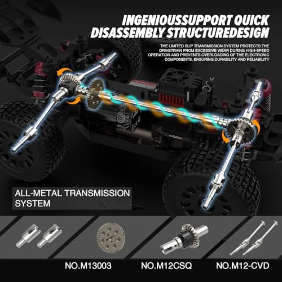 1/8 Scale Brushless 4X4 Waterproof RC Buggy | 60km/h All-Terrain Off-Road RTR Red