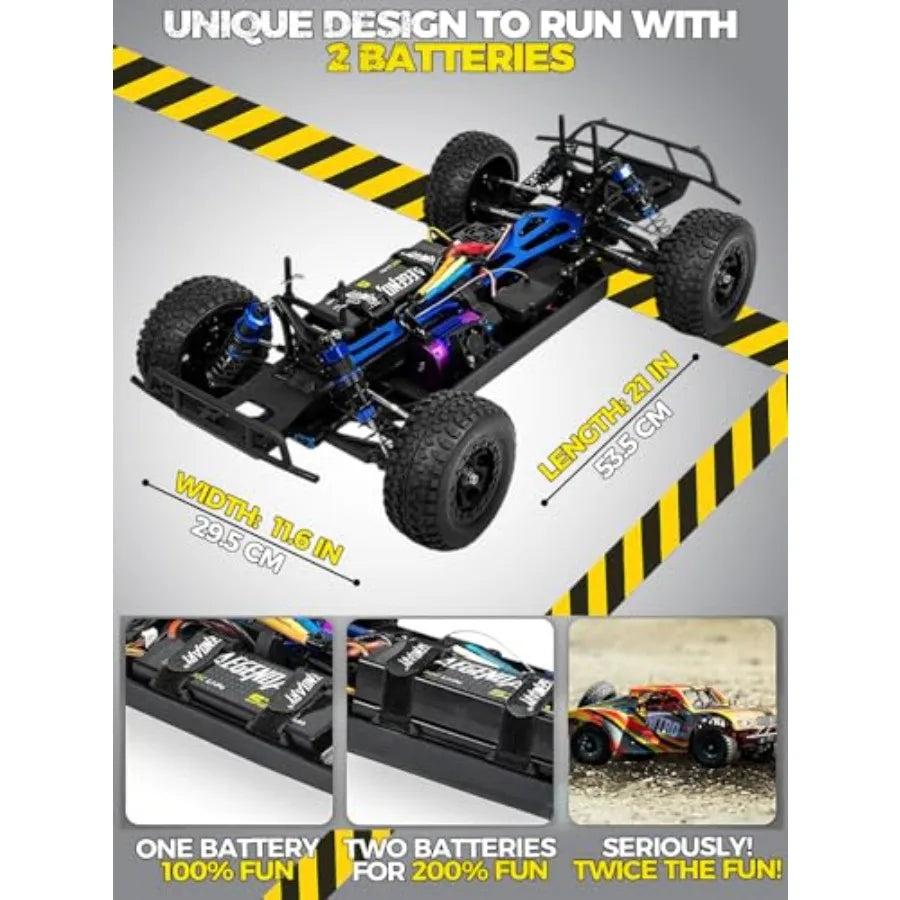 1/8 Scale Brushless RC Short Course Truck | 40MPH 4WD Waterproof Electric RTR