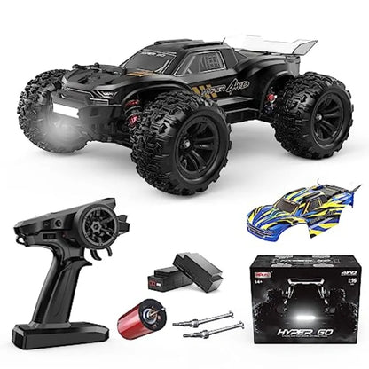 1/16 Scale Brushless 4X4 RC Car | H16BM 42mph High-Speed Off-Road RTR with 2 LiPo Batteries Black/Red