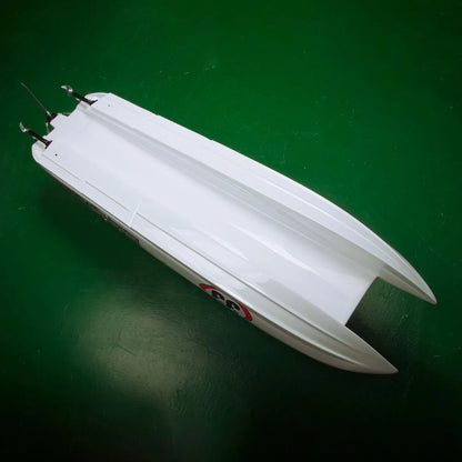 DTRC E33 Carbon Fiber RC Racing Boat | Kevlar Hull Brushless 120A ESC Cooling System RTR White/Blue