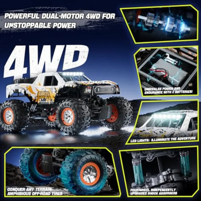 Amphibious RC Car | Land & Water 2.4GHz 4X4 RTR with Dual Batteries 60-Min Runtime Red