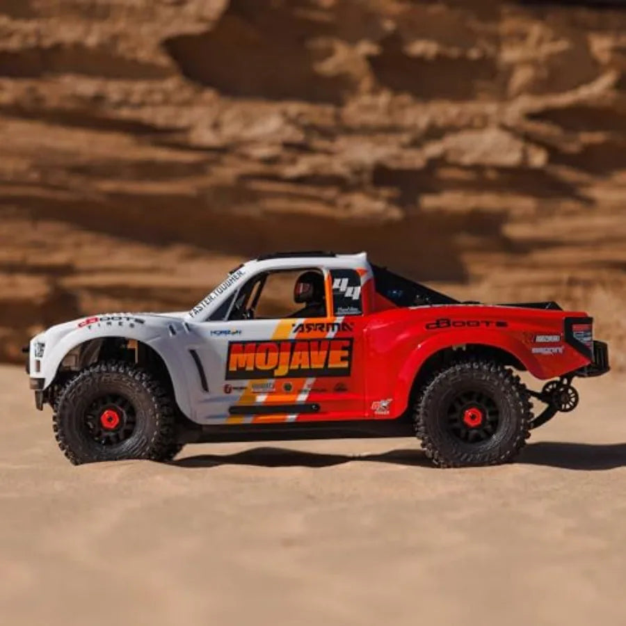 1/8 Scale 4S Brushless Desert Truck RTR | 4X4 Off-Road Racing Truck White/Red ABS Body