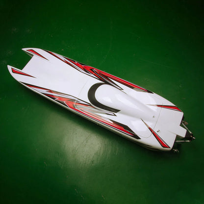 DTRC E33 Carbon Fiber RC Racing Boat | Kevlar Hull Brushless 120A ESC Cooling System RTR White/Blue