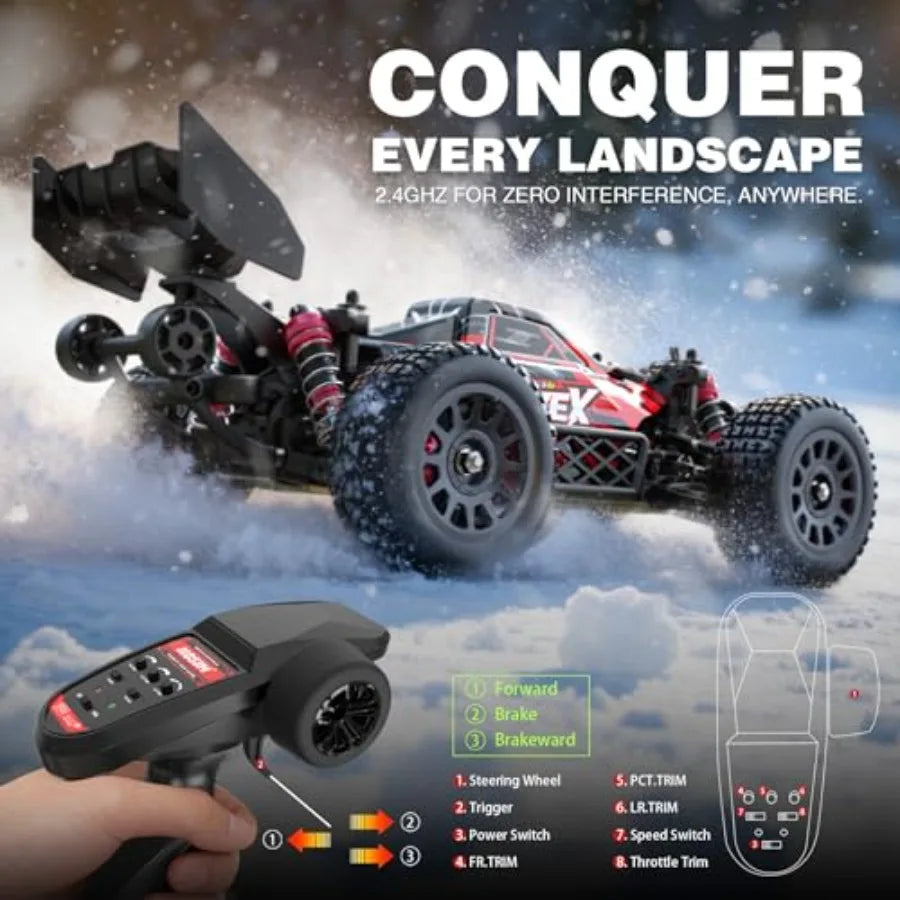 1/8 Scale Brushless 4X4 Waterproof RC Buggy | 60km/h All-Terrain Off-Road RTR Red