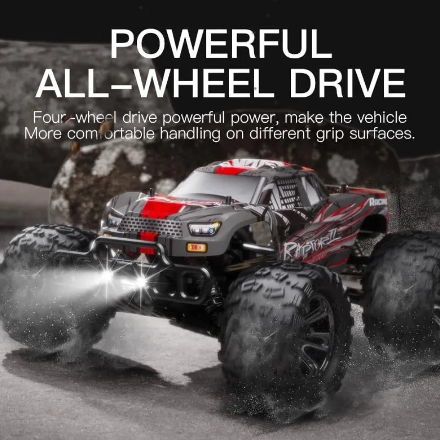 1/8 Scale Brushless RC Monster Truck | 100km/h+ 4WD Dual 3S Battery Offroad Basher RTR
