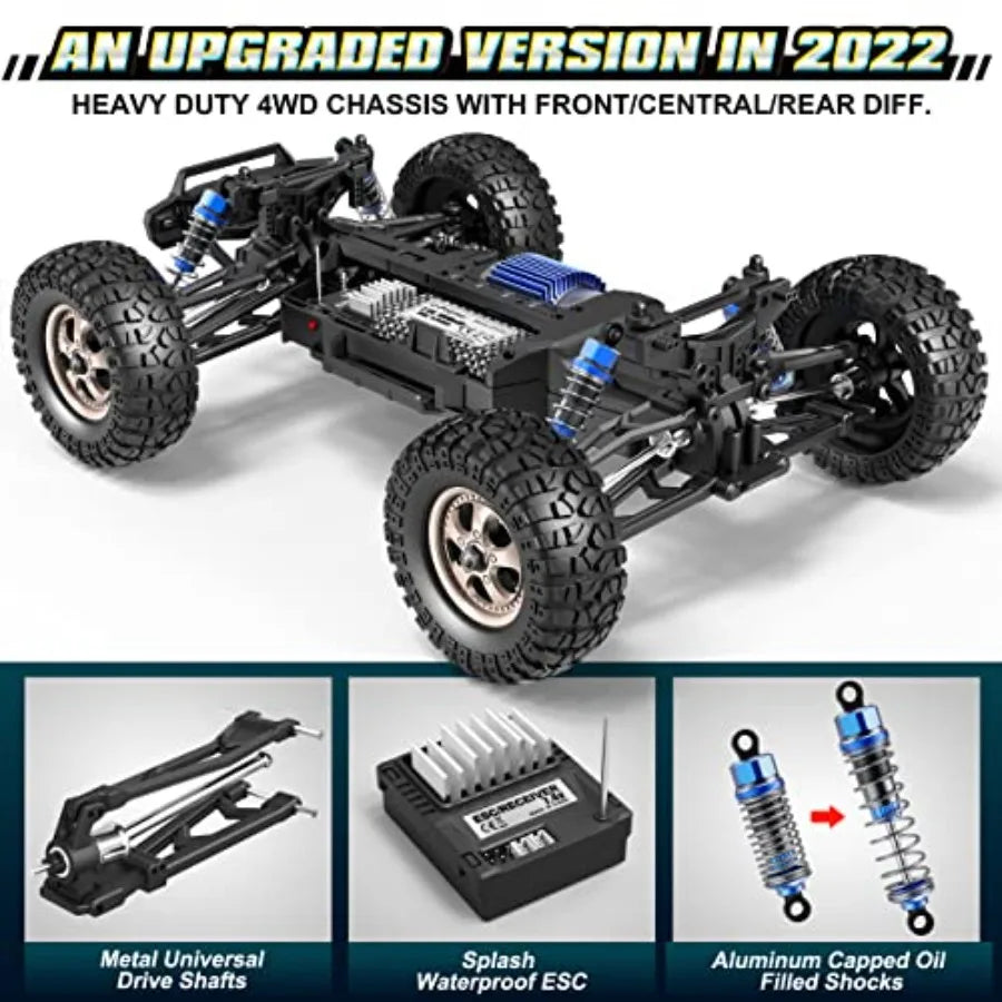 1/10 Scale RC Dune Buggy | 42km/h High-Speed Off-Road with 550 Motor Upgrade Black/Red RTR