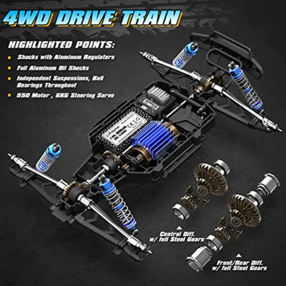 1/10 Scale RC Dune Buggy | 42km/h High-Speed Off-Road with 550 Motor Upgrade Black/Red RTR