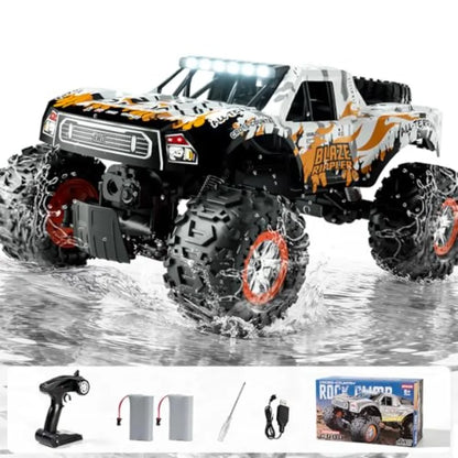 Amphibious RC Car | Land & Water 2.4GHz 4X4 RTR with Dual Batteries 60-Min Runtime Red