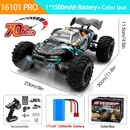 1:16 4WD RC Car 70KM/H High-Speed Drift Remote Control Truck