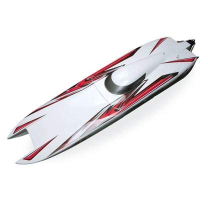 DTRC E33 Carbon Fiber RC Racing Boat | Kevlar Hull Brushless 120A ESC Cooling System RTR White/Blue