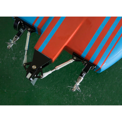 DTRC E33 Carbon Fiber RC Racing Boat | Kevlar Hull Brushless 120A ESC Cooling System RTR White/Blue