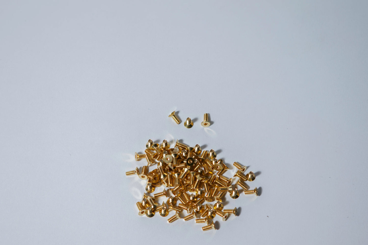 M3x6mm Brass Flathead Screws - machined head - Pack of 5